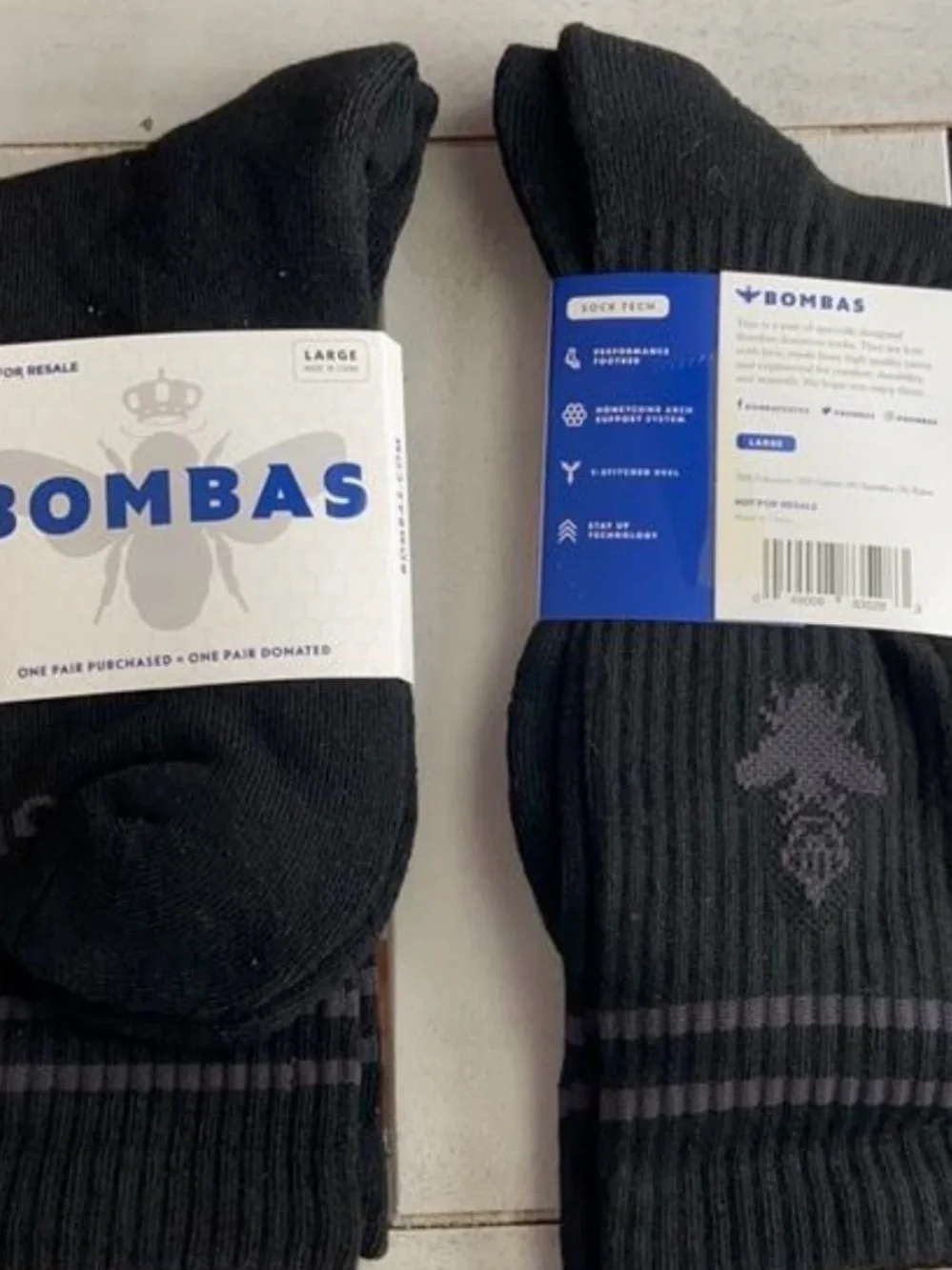 Bombas Mens Black Performance Crew Socks - Bombas